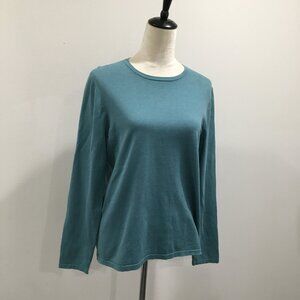 PENDLETON Green Silk Cotton Blend Knit Long Sleeve Pullover Sweater